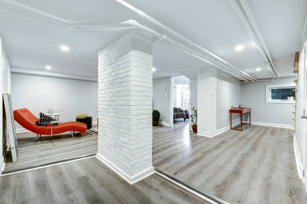 Finished basement remodel converted into livable space