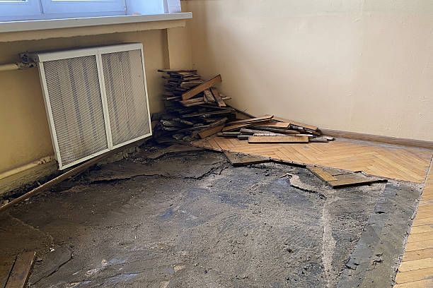 Flooring removal and subfloor preparation before new installation